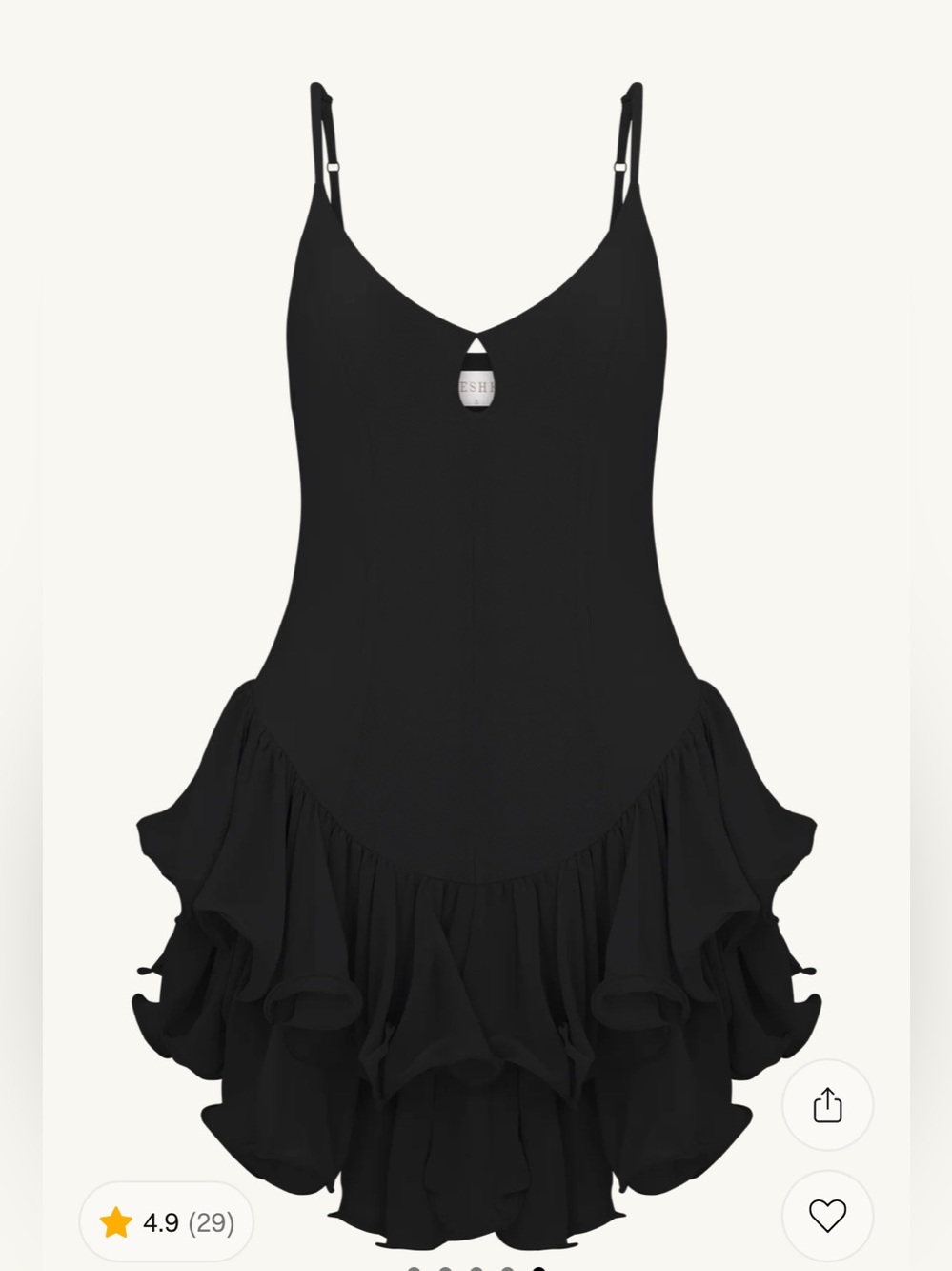 Meshki Black Ruffled Mini Dress